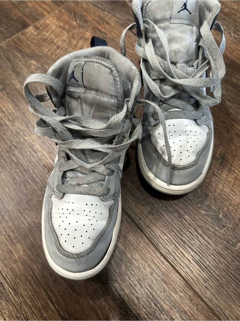 Jordan Kids High-Top Sneakers in Grey and White